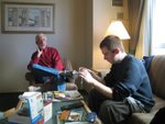 chris sets the time on dad's new camera